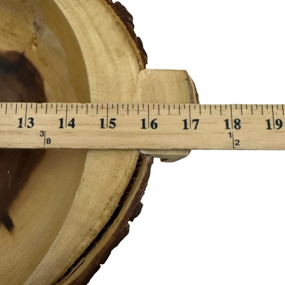 Acacia Collection Handcrafted Live Edge Acacia Wood Bowl with Bark Handles 17in‎